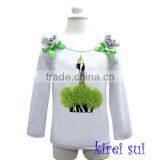 Lime Green Rosettes 1st Birthday Zebra Cupcake White Long Sleeves Tops 1-7Y thumbnail-1