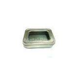 Battery Square Metal Tin Container With PVC Window / Tin Boxes , 109*79*25mm thumbnail-1