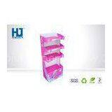 Store Retail Folding Corrugated Cardboard Pallet Display Pink Glossy Surface