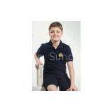 Black Short Sleeve Cotton School Uniforms Boys School Polo Shirts thumbnail-1