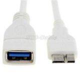 White USB 3.0 Micro B To USB 3.0 Female OTG Cable thumbnail-1