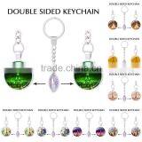 Vintage Keychain Cabochon Eiffel Tower Glass Metal Key Ring Style