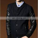 Fashion Woolen Vasity Leather Sleeves Man Jackets,clothing Manufactures thumbnail-1