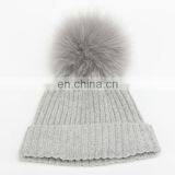 Autumn and Winter Warm Large Fox Hair Wool Wool Hat Adult Knitted Hat thumbnail-6