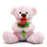 Custom Teddy Bear With Bouquet White Bear Plush Flower Valentine Stuffed Toys thumbnail-3
