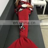 Hot Sale Winter Custom Printed Cheap Wholesale New Design Mermaid Tail Blanket thumbnail-1