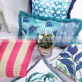 Custom Wholesale Outdoor Digital Printed Fancy Tropical Greenery Jungle Leaf Print Cushion Covers Decorative thumbnail-5