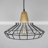 High Quality Cheap Metal Cage Dining Living Room Iron Wire Shade Hanging Pendant Lamp thumbnail-2