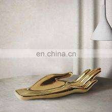 Nordic Living Room Table Accessories Ceramic Art Craft Pieces Hand Shape Interior Modern Gold Luxury Home Decor thumbnail-5