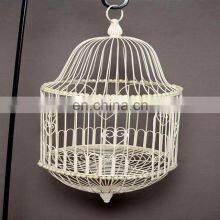 White Home Decorative Metal Hanging Bird Cage thumbnail-1