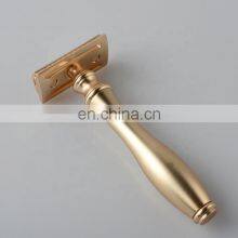 Men Luxury Shaver Matte Gold Metal Handle Singe Blade Shaving Safety Razor thumbnail-5