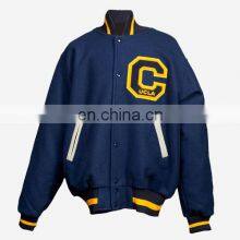 OEM Custom Leather Sleeve Chain Chenille Embroidery Bomber Flight Baseball Vintage Letterman Varsity Jacket for Men thumbnail-4