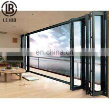 Narrow Frame Thermal Break Exterior Aluminum Double Glazed Bifold 3 4 Bi Folding Sliding Glass Accordion Door