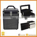 Professional Makeup Cosmetic Train Case Jewelry Organizer,Krystal Black Cosmetic Travel Carry Case thumbnail-1