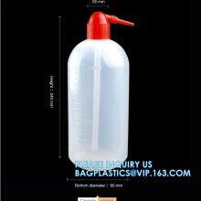 Custom Logo 250ml 500ml 1000ml Plastic Red Head Curved Mouth Cleaning Washing Bottle, Laboratory Supplies thumbnail-2
