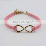 Fashion Custom Men Braided Bracelet Single Wrap Gold 8 Infinity Leather Bracelet Men thumbnail-6