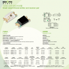 1206 SMD Infrared (IR) Pair, IR Diode Pair for Light Control, Linear Dimming, Newopto thumbnail-2