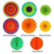 Wholesale Colorful Paper Fan Pennant Garland String Banner Hanging Swirl Party Decorations Set With Paper Fan thumbnail-4