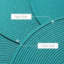 HOME COLLECTION Round 15 Inch Braided Woven Polypropylene Plastic Placemats (green ), Set of 4 thumbnail-3