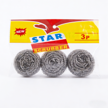 Durable Steel Wire Ball Scrubber 3pcs Pack Kitchen Cleaning Scourer for Dish Pot Pan Cleaning thumbnail-1