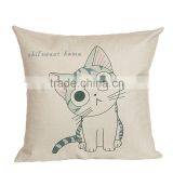 Home Decorative Cat Printing Linen Cheap Cushion Cover thumbnail-3