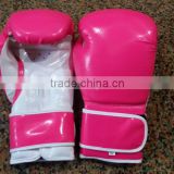 Women's Pro Style match Gloves, White and Pink, 12 oz., Boxing Sparring Mitts