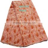 LA52305 peach nigeria organza lace handcut lace fabric