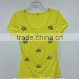 Girls Short Sleeve Tight Plain t Shirt Custom Printing t Shirt for Ladies thumbnail-1