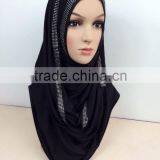 JL072 Latest Cotton Jersey Scarf With Rhinestones thumbnail-2