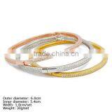 [CZQ-0001] 925 Silver Bangle With CZ Stones 3pcs Into 1 Bangle With 3 Colors Plating Unique New Bangle thumbnail-6