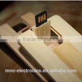 ECO Friendly Wooden Material Personalized Laser Engraving Logo 16GB Credit Card Usb Flash Pen Drives thumbnail-2