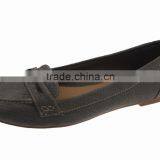 Tumbled PU Ladies Office Shoes Flat Grey Color thumbnail-1