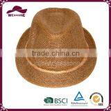 Hot Selling 100% Polyester Weaving Fabric Fedora Hat thumbnail-2