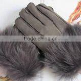 Russia Style Sheep Leather Gloves With Fox Fur Lining thumbnail-3