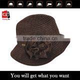 China OEM Custom Brown Bucket Hat 100% Plain Wool Wide Brim Bucket Hat thumbnail-1
