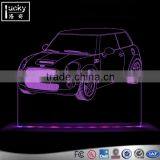 Mini Cooper LED Acrylic Edge Lit Sign,Custom Car Shape LED Sign