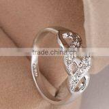 Fashion Hollow Spiral Micro Pave Simple Ring Rose Gold Plated Wide Rings For Women thumbnail-5