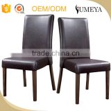 Hot sell modern PU leather upholstery stackable wood restaurant chair