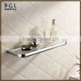 Multi-purpose Western Unique Design Brass Chrome Plated Bathroom Accessories Wall Mounted Glass Shelf