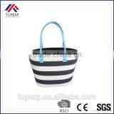Paper Straw Bag Beach Striped Tote Bag thumbnail-2