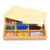 High Quality Wooden Montessori Mathematics Toy Checker Board Colorful Beads thumbnail-4