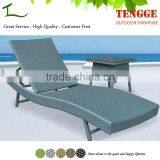 2 Pieces Outdoor Lounge Bed Rattan Wicker Beach Sun Lounger