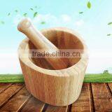 Natural Bamboo Wooden Food Processing Grinding Tank Hammer, Bamboo Wooden Garlic Bowl Easy To Use thumbnail-2