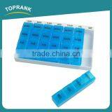 Toprank ABS Plastic Type Travel Pill Medicine Organizer 28 Compartments Portable Pill Dispenser 7 Days Weekly Pill Box thumbnail-1