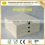 Natural Wood Box Drawer Handmade Wooden Desktop Organizer thumbnail-1