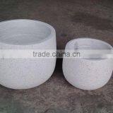 White Terrazzo Lightweight Pots-Concrete Garden Pots-Terrazzo Flower Planters thumbnail-1