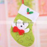 China Factory Handmade Finished Set of 4 Reindeer Bear Snowman Santa Claus Fabric Sock Kit Wool Felt Stocking Christmas Hanger thumbnail-2