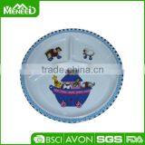 Child Safe Baby Cartoon Super White 3 Compartment Melamine Plate thumbnail-1