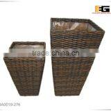 Square PE/Plastic Rattan With Liner Deco Planter thumbnail-2