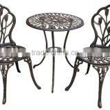 Customized Cast Aluminum Garden Metal Bistro Set Garden Metallic Table and Chair for Relax for Hot Sale thumbnail-1